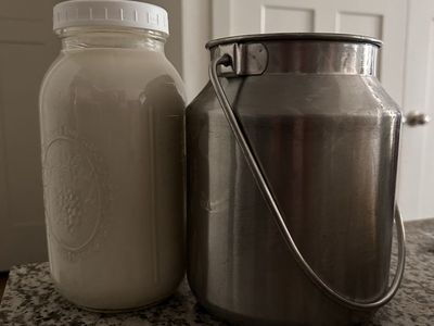 Raw goats milk