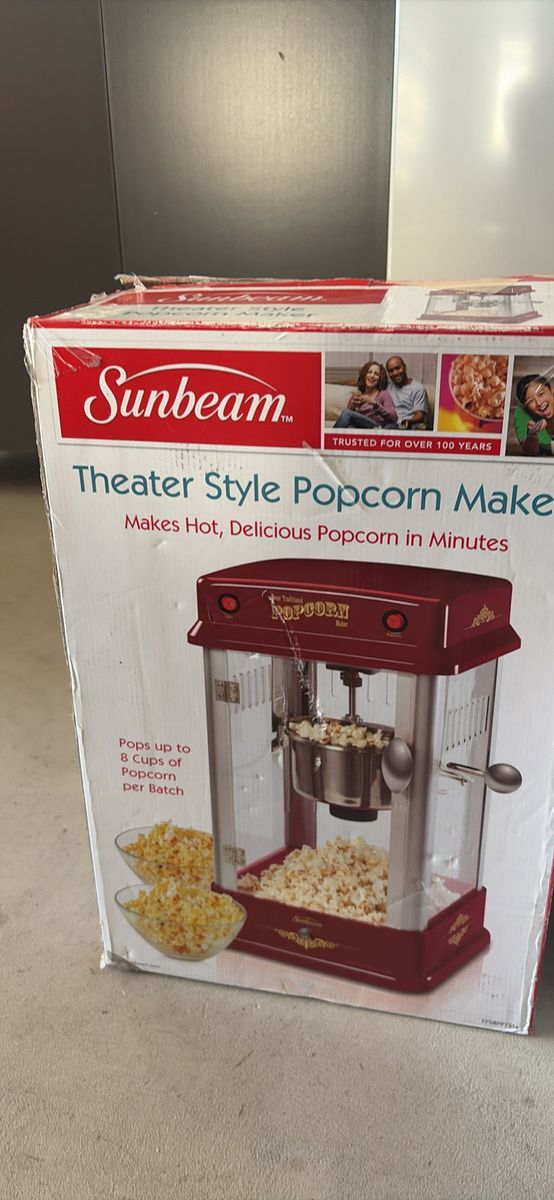 Sunbeam Theater Style Popcorn Maker Red 8-Cup Capacity