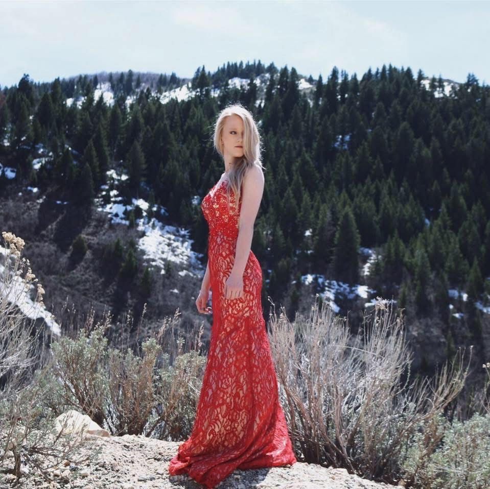 Lace Red Homecoming Dress