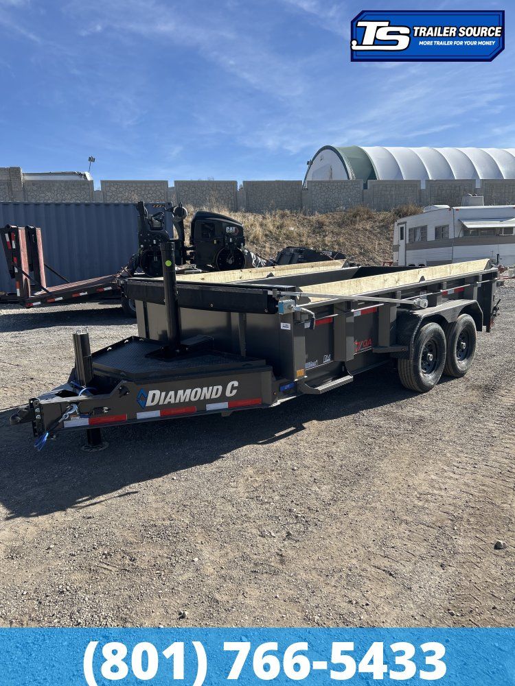 7x14 Diamond C LPT 207 Dump Trailer - 24" Sides - 15.5K GVWR - 12" Cross Member Upgrade, 14 Ply Tires, 7 Gauge Floor and Walls,