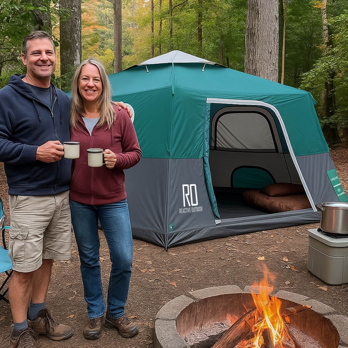 Reactive Outdoors - Push Button Inflatable Cabin 4 Person Tent