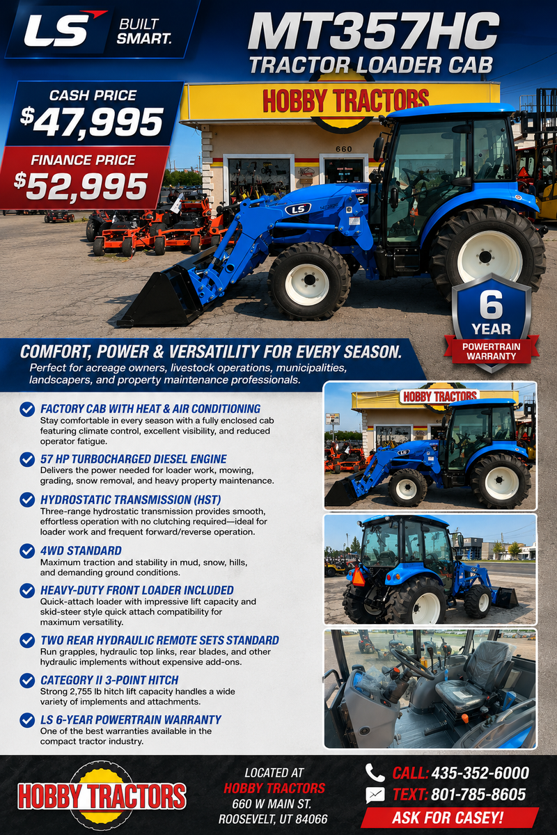  LS MT357HC CAB TRACTOR & LOADER