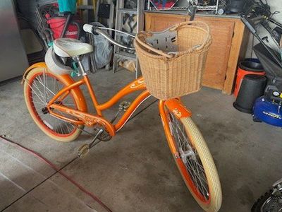 felt Claire orange beach cruiser