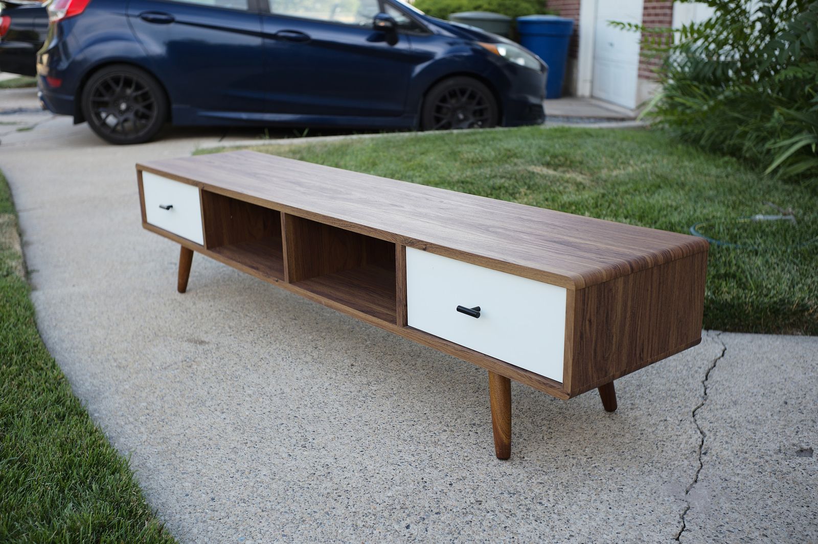 Mid-Century Modern style 70" wooden TV stand