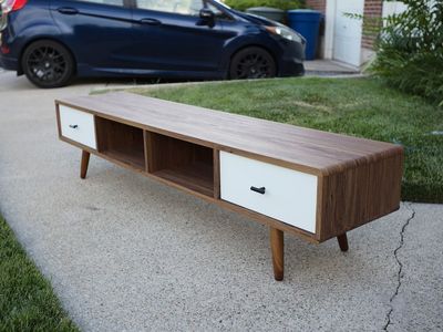 Mid-Century Modern style 70" wooden TV stand