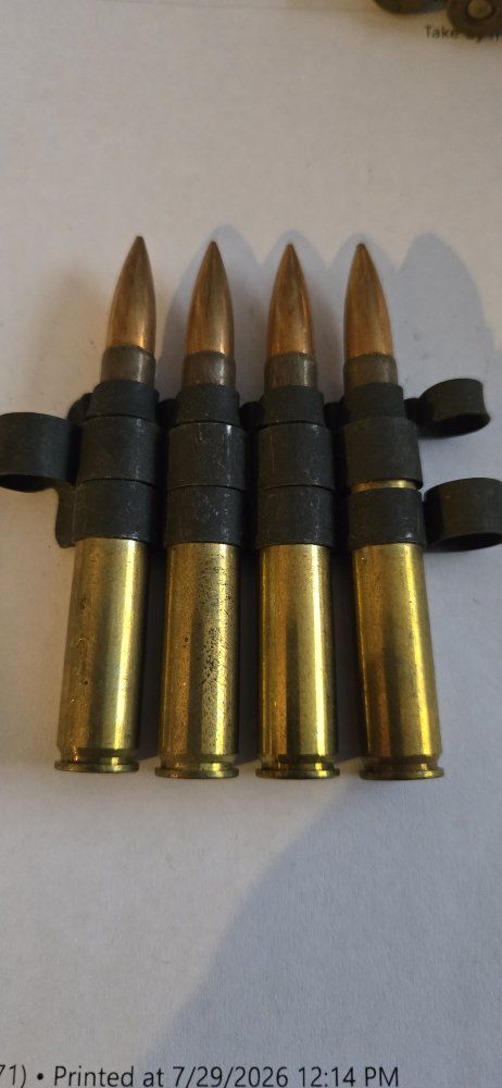Ammunition Belt Section on Metal Links - 4 Rounds Collectible Display
