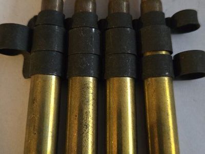Ammunition Belt Section on Metal Links - 4 Rounds Collectible Display