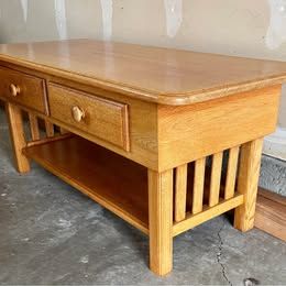 Vintage Mid Century Modern Solid Teak Coffee Table