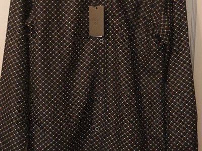 new men's black and gold planet b dress shirt