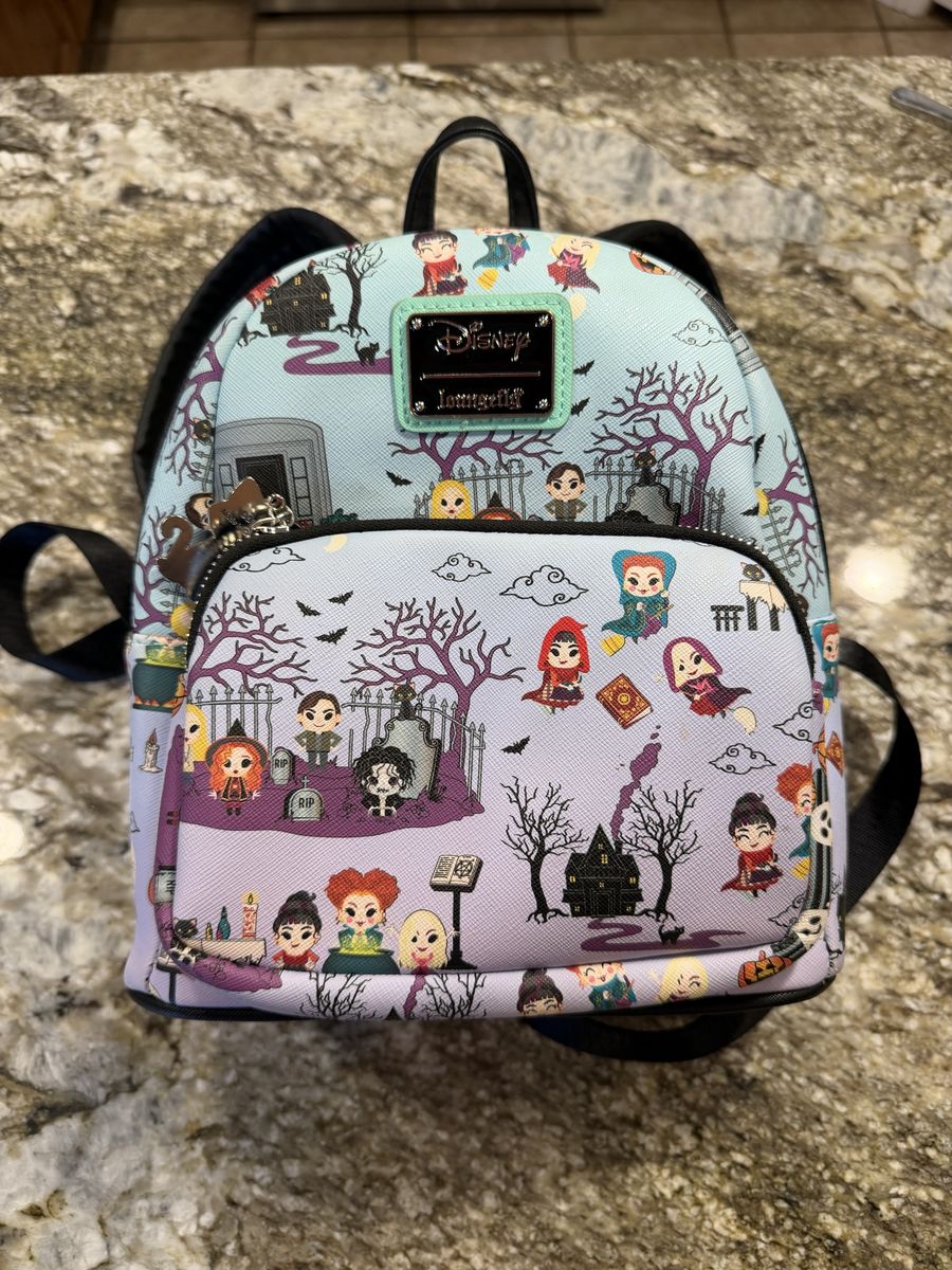 Disney Loungefly Hocus Pocus Chibi Characters Graveyard Mini Backpack