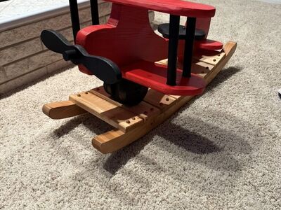 Hand Crafted Wooden Airplane Rocker