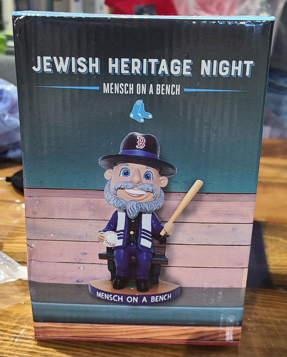 mensch on a bench bobble head