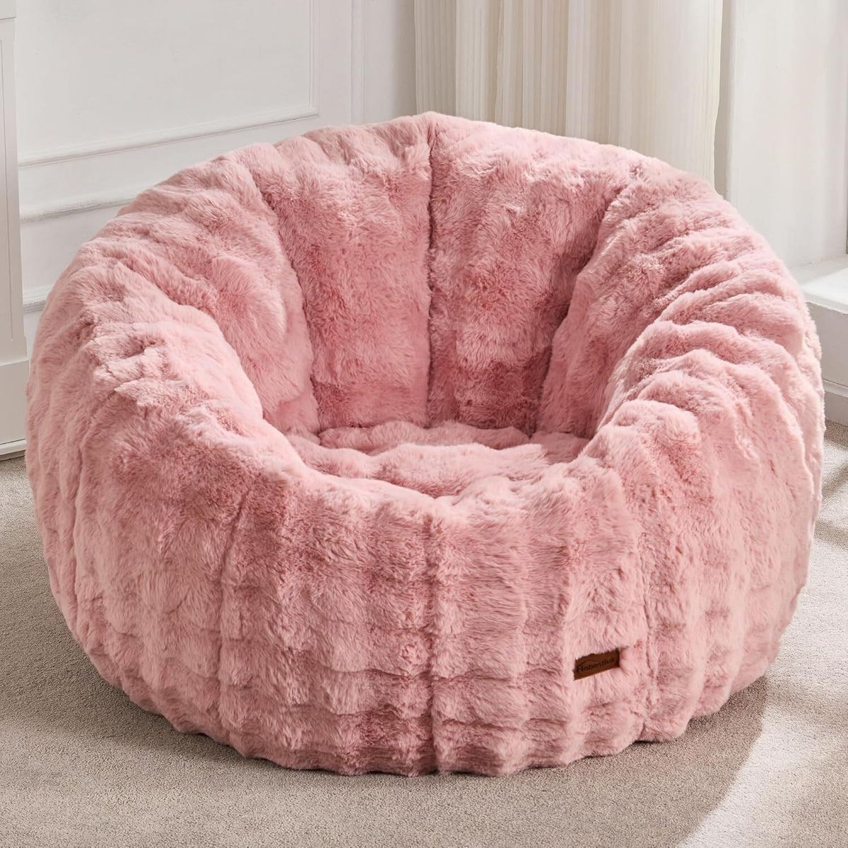 Hobestluk Oversized Bean Bag Chair for Adults, Donut-Shaped (Bubble Pink) | Special Donut Design, Memory Foam Filling,