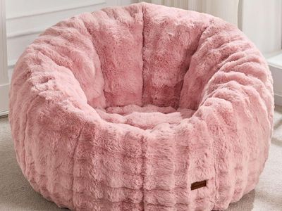 Hobestluk Oversized Bean Bag Chair for Adults, Donut-Shaped (Bubble Pink) | Special Donut Design, Memory Foam Filling,