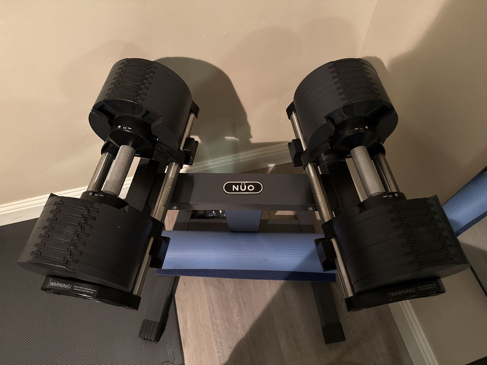 NÜOBELL 80lb Adjustable Dumbbell Set with Stand