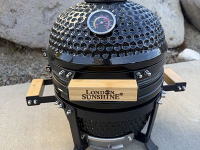 London Sunshine 13” Kamado Grill Black Ceramic Portable BBQ Smoker