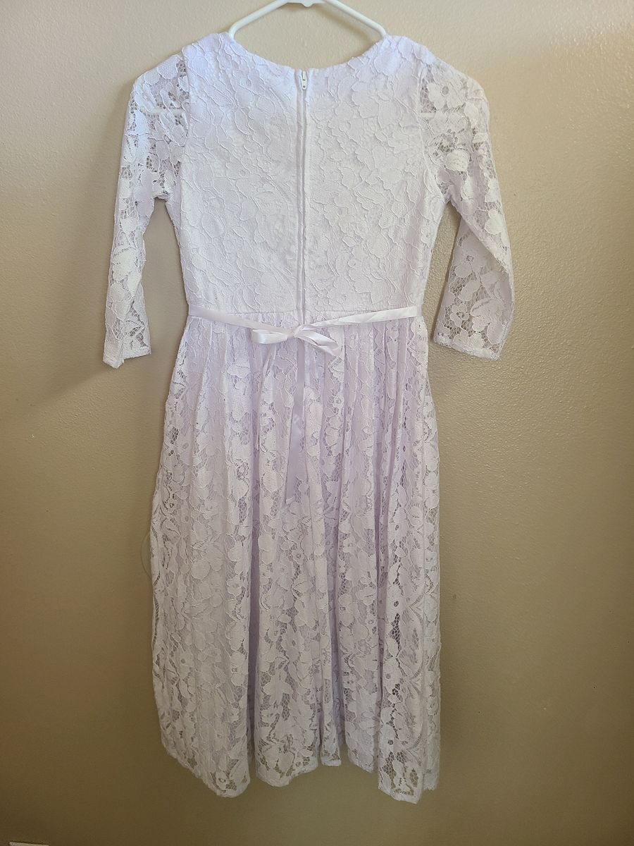 Girl's White Lace Dress