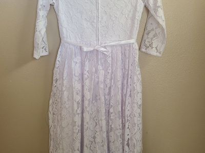 Girl's White Lace Dress