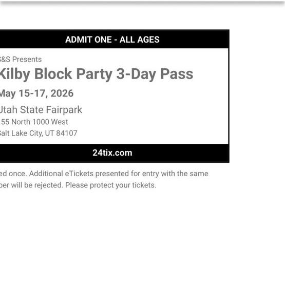 Kilby Court 3 Day Pass 2026