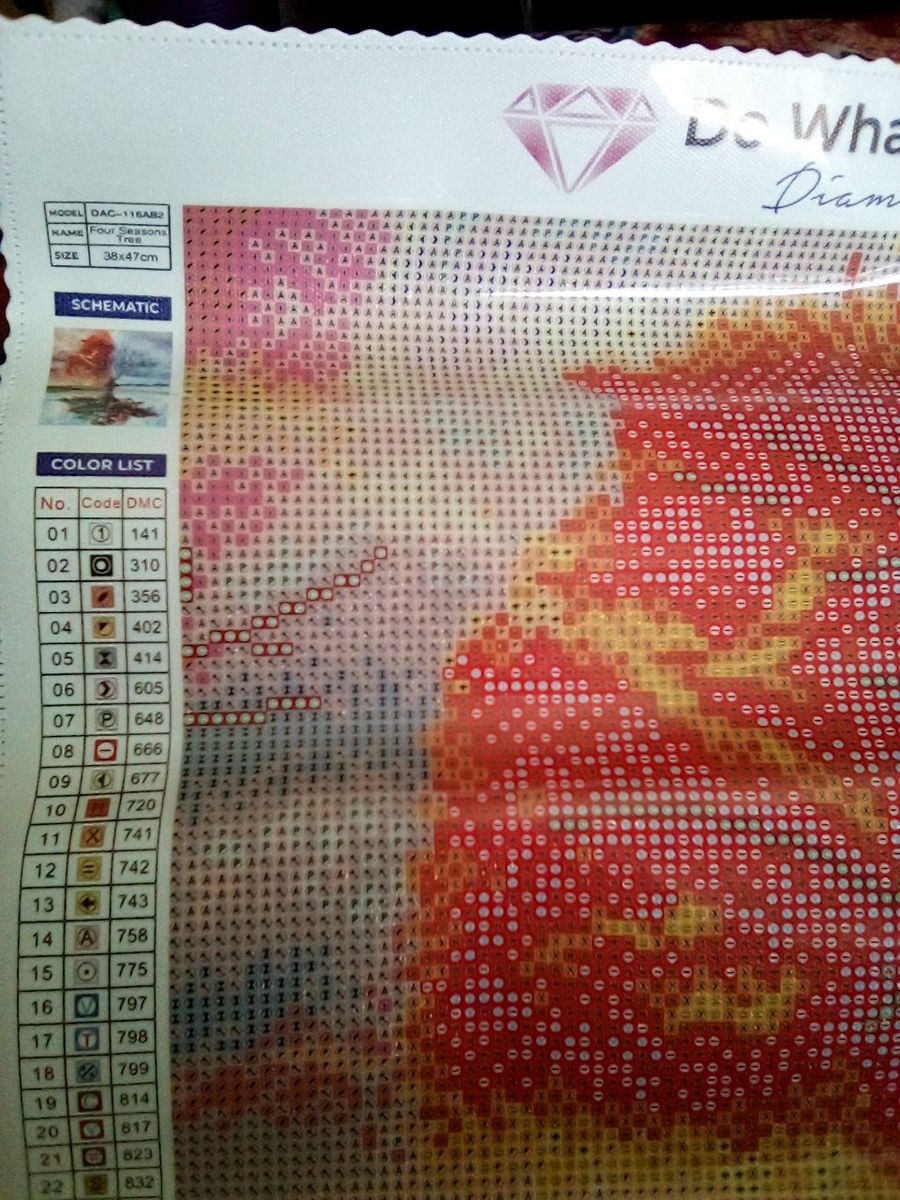Do What Makes You Sparkle Diamond Art Painting Kit - Four Seasons Tree 38x47cm DAC-116AB2. All materials included.