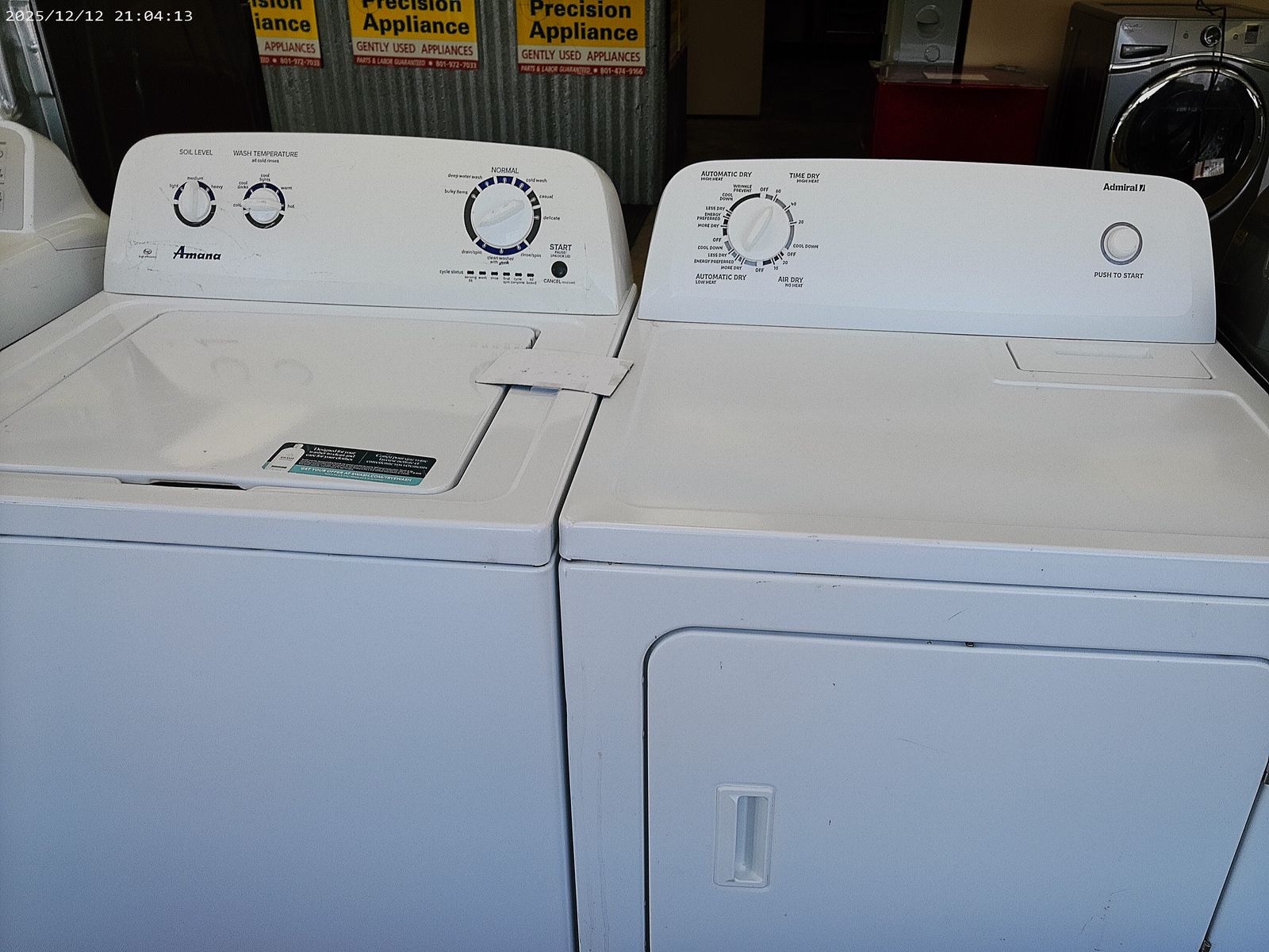 Whirlpool Amana Top Load Washer And Dryer~90 Day Guarantee~