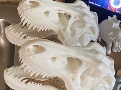 (2) 3D printed 18" Large unfinished T-Rex heads $50 for both