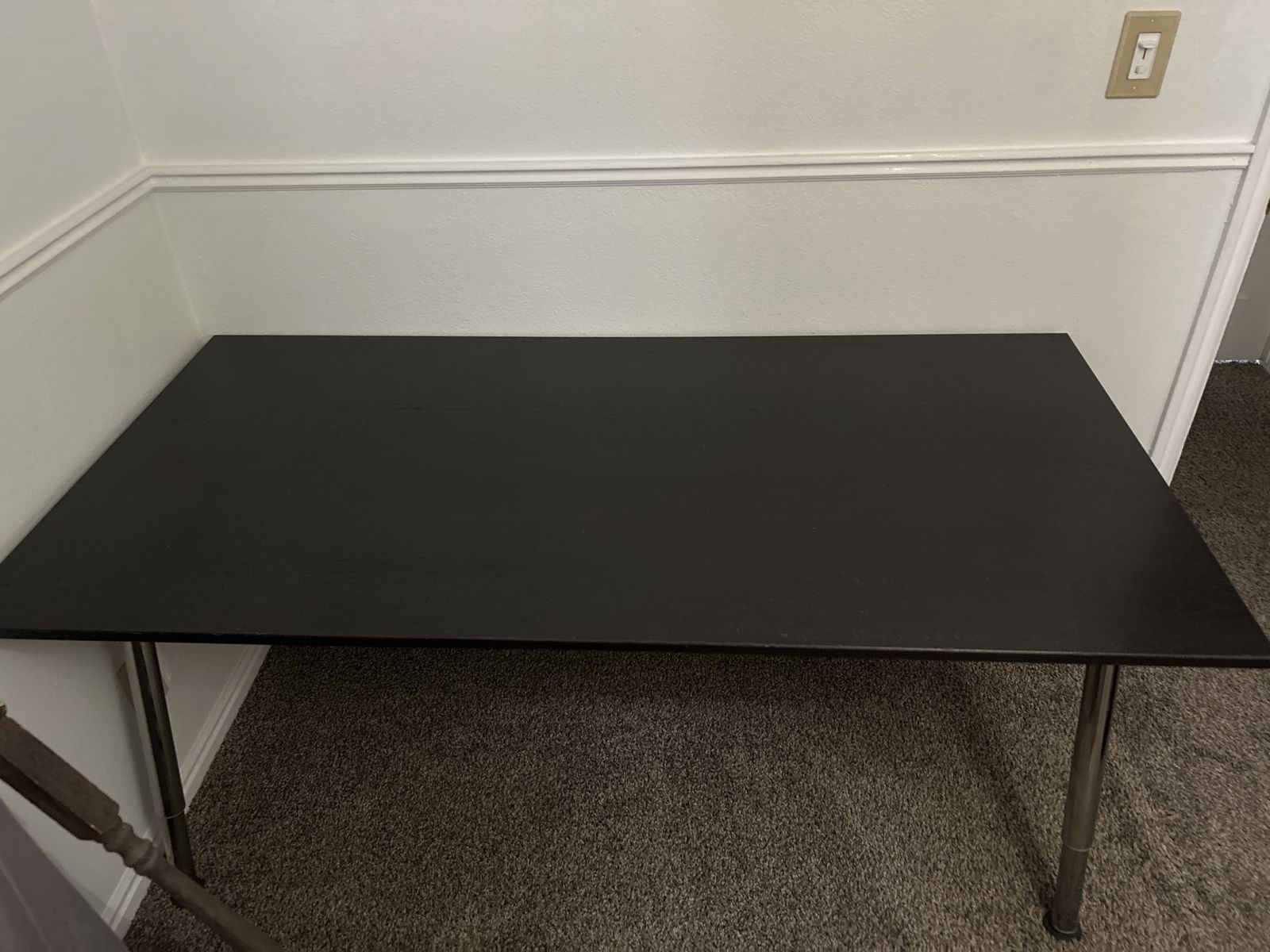 Black Office Desk with Metal Legs