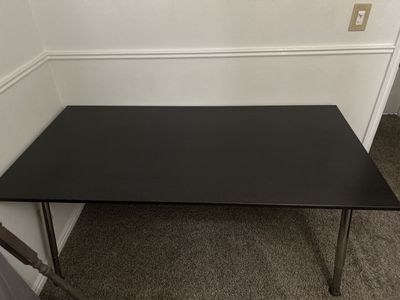 Black Office Desk with Metal Legs