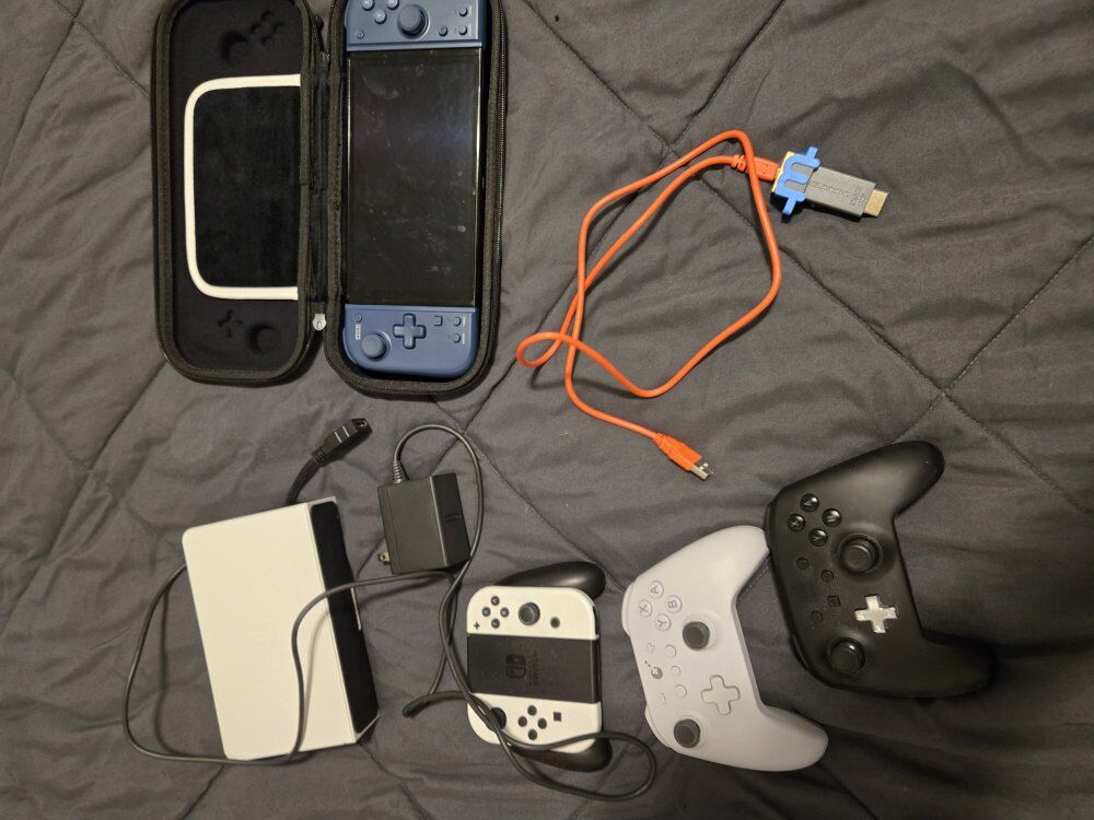 Switch OLED with accessories