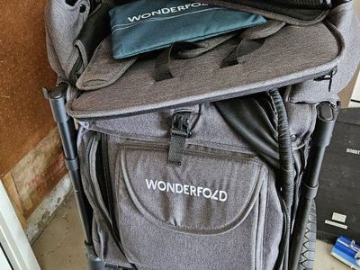 NEW Wonderfold Stroller Wagon Quad - Black/Gray, Excellent Condition, Foldable