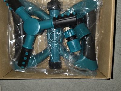 360-Degree Rotating Lawn Sprinkler with Hose Connectors