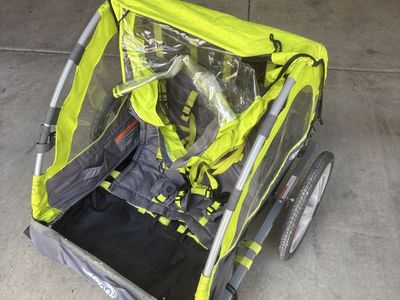 Graco Neon Yellow & Grey Kids Bike Trailer Stroller - Used