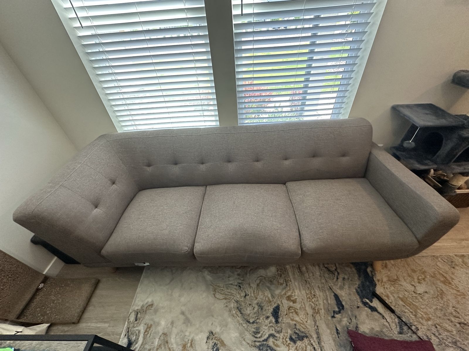 Gray 6-seat sectional sofa