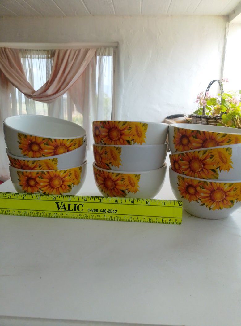 Sunflower ceramic bowls 