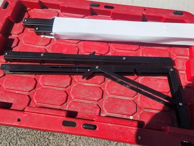 Folding shelf brackets.