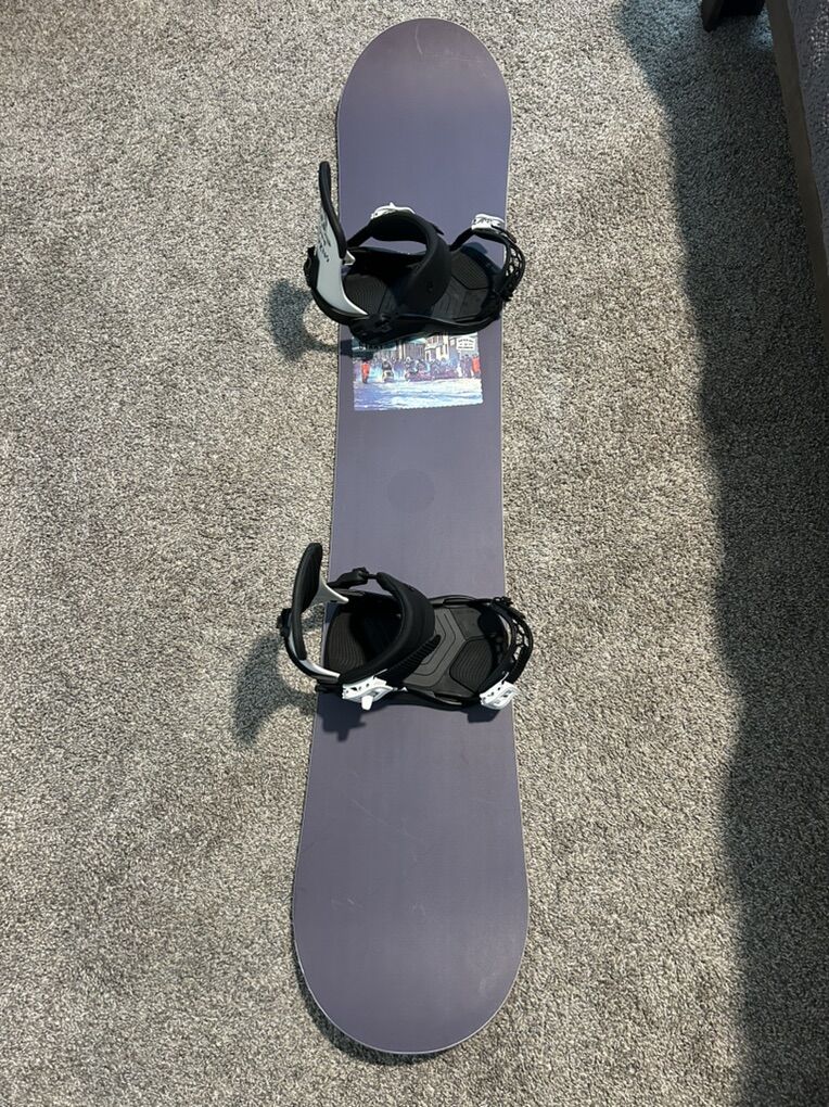 155 Snowboard with Medium Union Bindings
