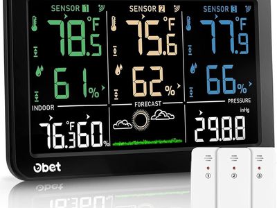 NEW Weather Station Wireless Thermometer Wireless, Color Display Digital Temperature and Humidity (500 Feet)