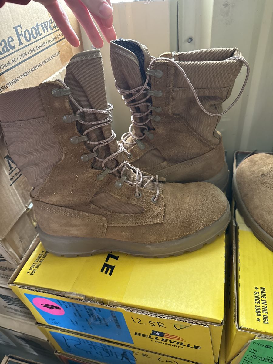Mens Tan Combat Boots belleville Size 12.5 Regular