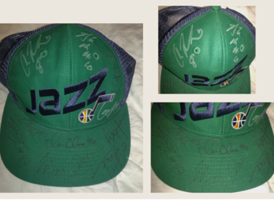 Utah Jazz Autographed Hat Cap 10 Autographs