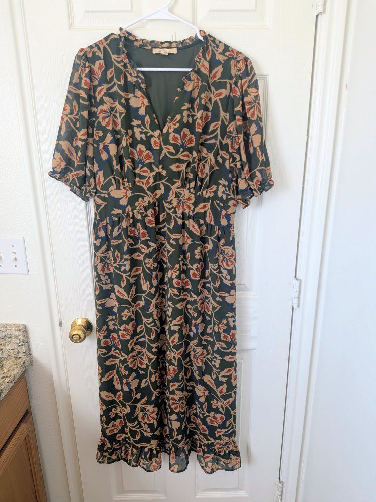 Floral Midi Dress | Les Serein XL