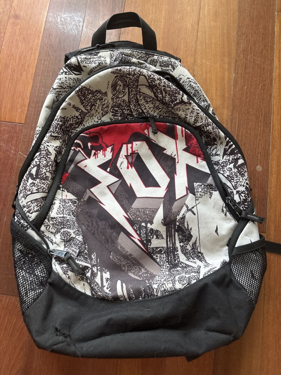 Fox Racing Black & White Graphic Backpack - Used Condition, One Size