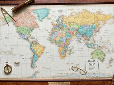 Frontgate Magnetic Map with Burlwood Frame