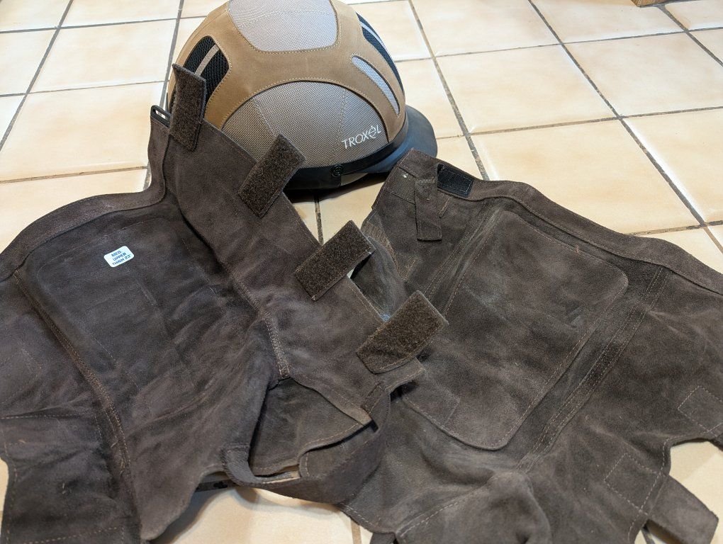 Equine Troxel Riding Horse helmet large and Chaps