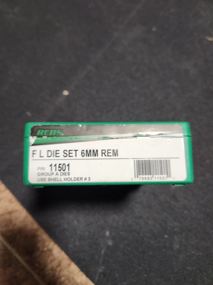 RCBS FL Die Set 6MM REM Full Length Reloading Dies P/N 11501 Group A Dies