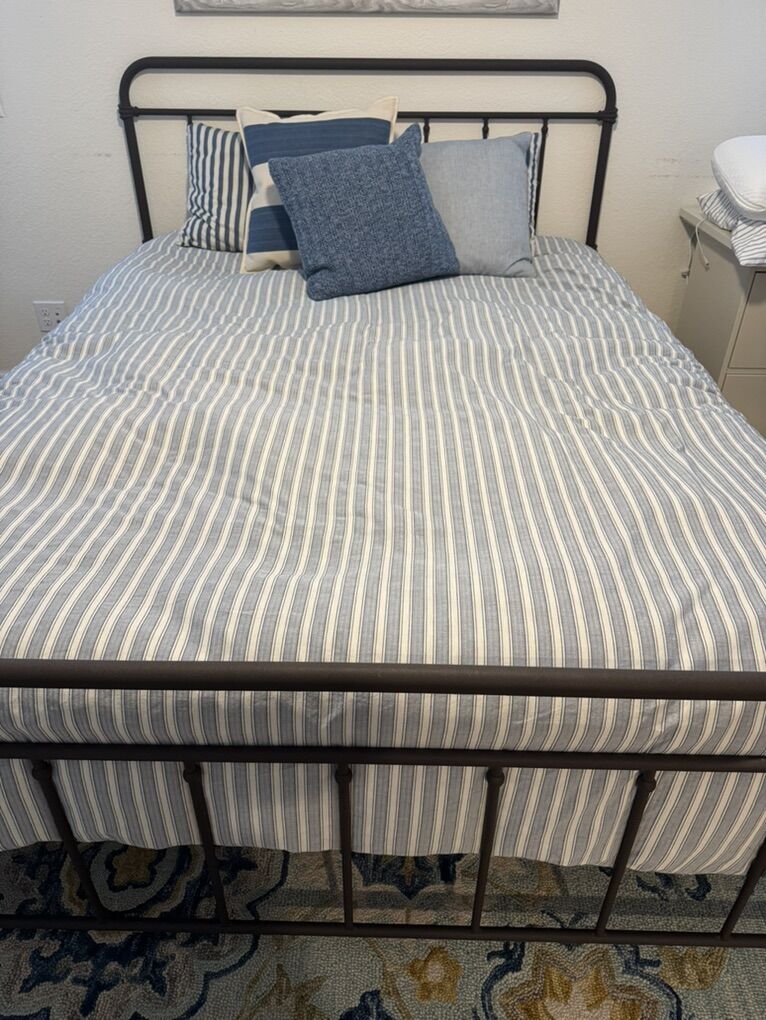 Queen Bed Frame with Mattress