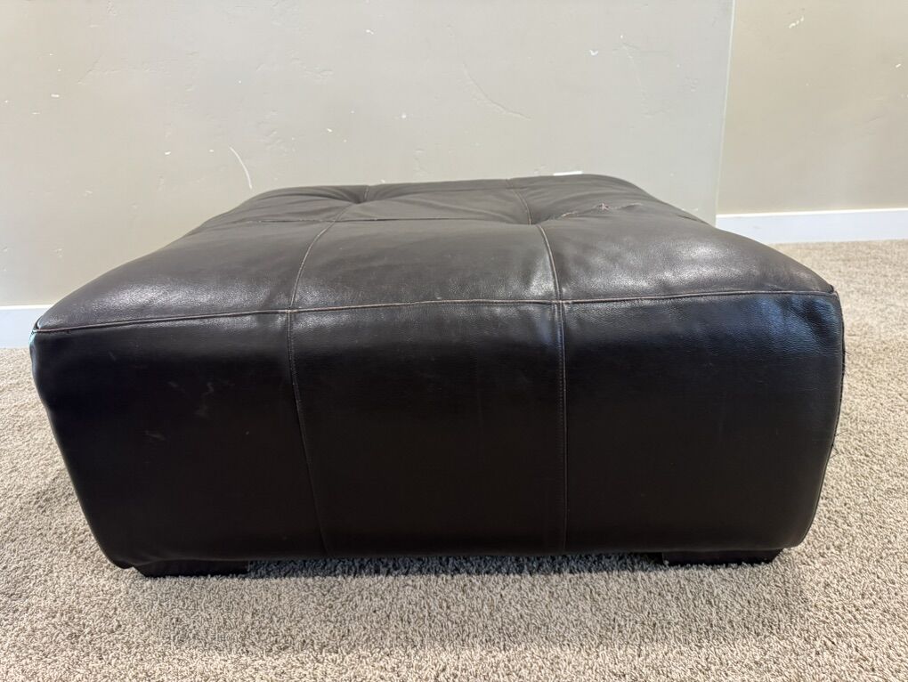 Large Dark Brown Leather Ottoman