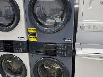 Electrolux 300 Series Laundry Tower — 4.4 Cu Ft Washer & 8 Cu Ft Gas Dryer, Denim Blue, Brand New