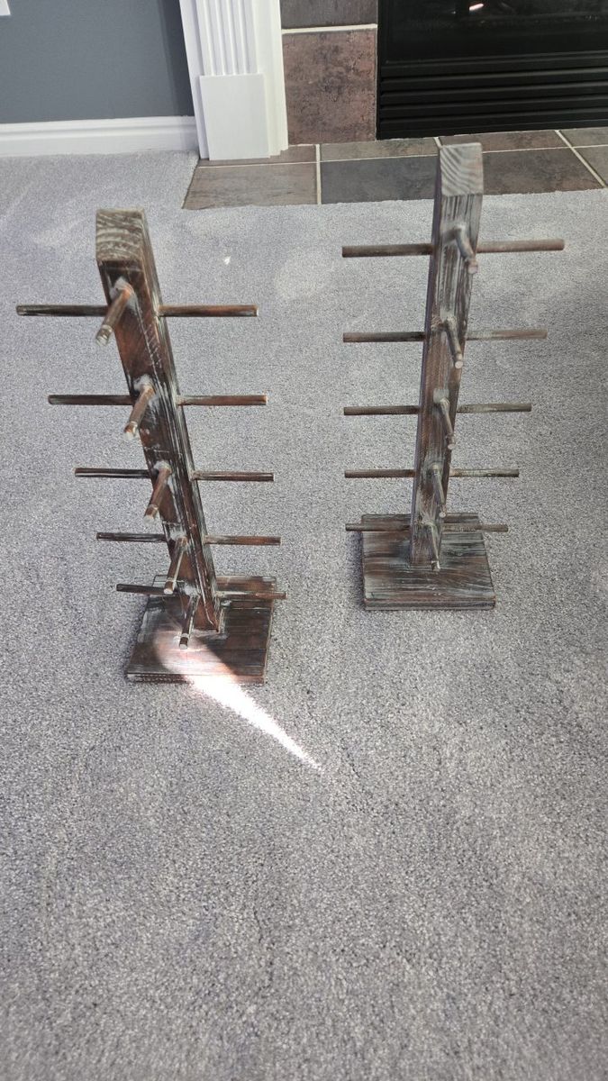 Rustic Wooden Sunglass Display Stands - Set of 2