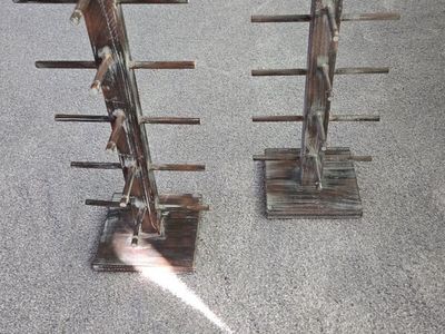 Rustic Wooden Sunglass Display Stands - Set of 2