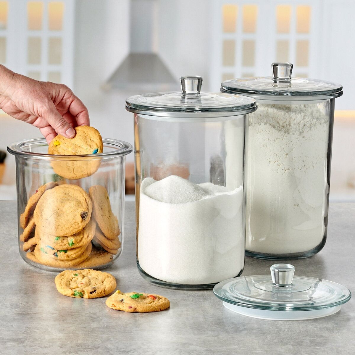 Anchor Hocking Goode Sundry Jar Set of 3 1947351 #104092